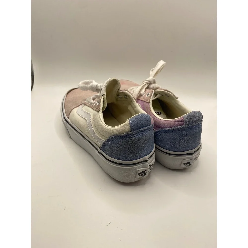 Set of 3 pairs Vans Ward Low Multi‎ Color Pastel Pink Canvas Kids Shoes Size 1.0